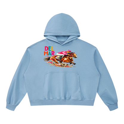 Del Mar Off to the Races Unisex Boxy Vintage Washed Hoodie