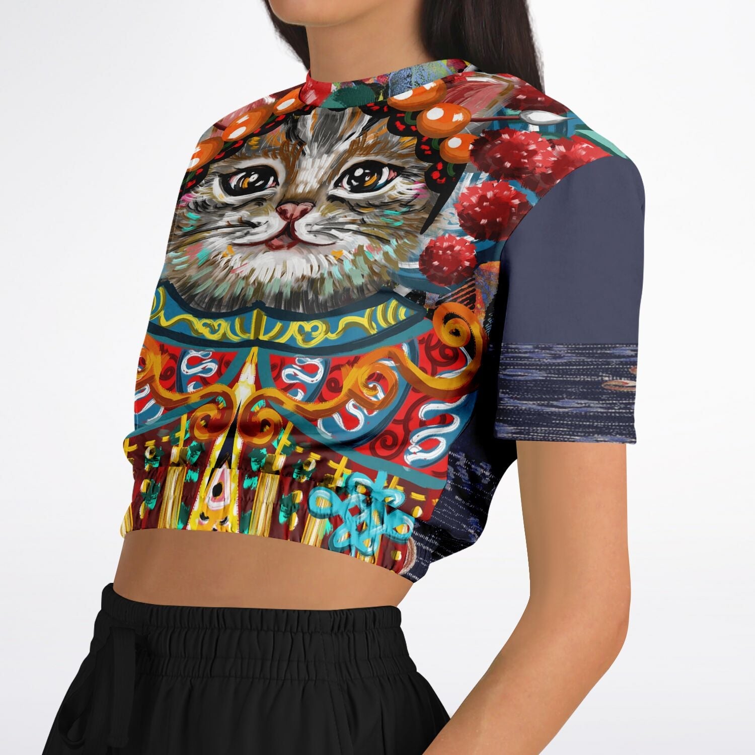 Empress Kanako Eco-Poly Short Sleeve Cropped Pullover