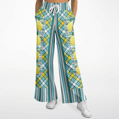 Lemon Zest Striped Eco-Poly Wide Leg Pants