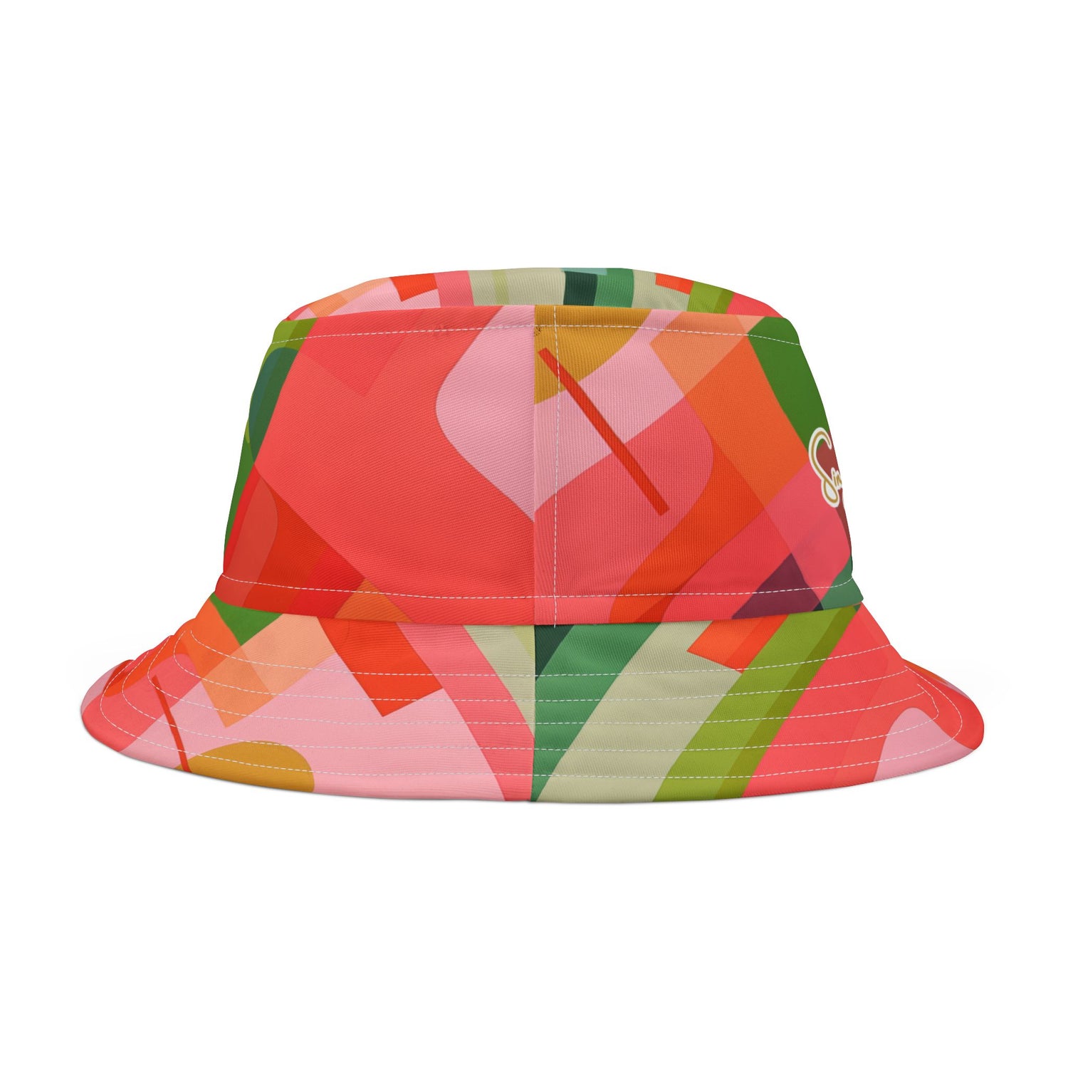 Futuristic Abstract Geo Stripe Vibrant Bucket Hat