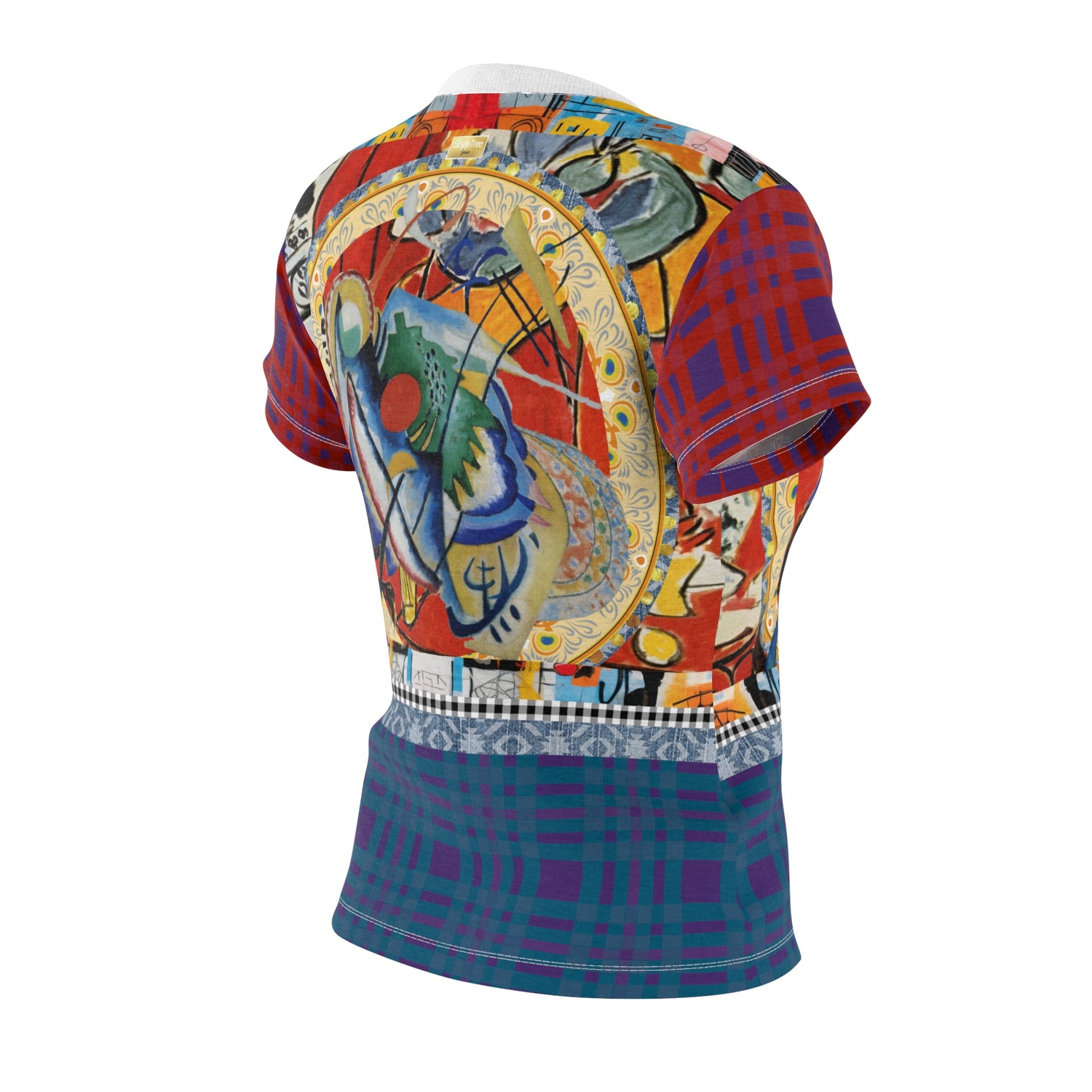 Red Oval in Denim and Gold Plate - Kandinsky AOP Women&