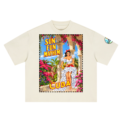 Sun Fun Mayhem in Cuba Oversized Unisex T-Shirt