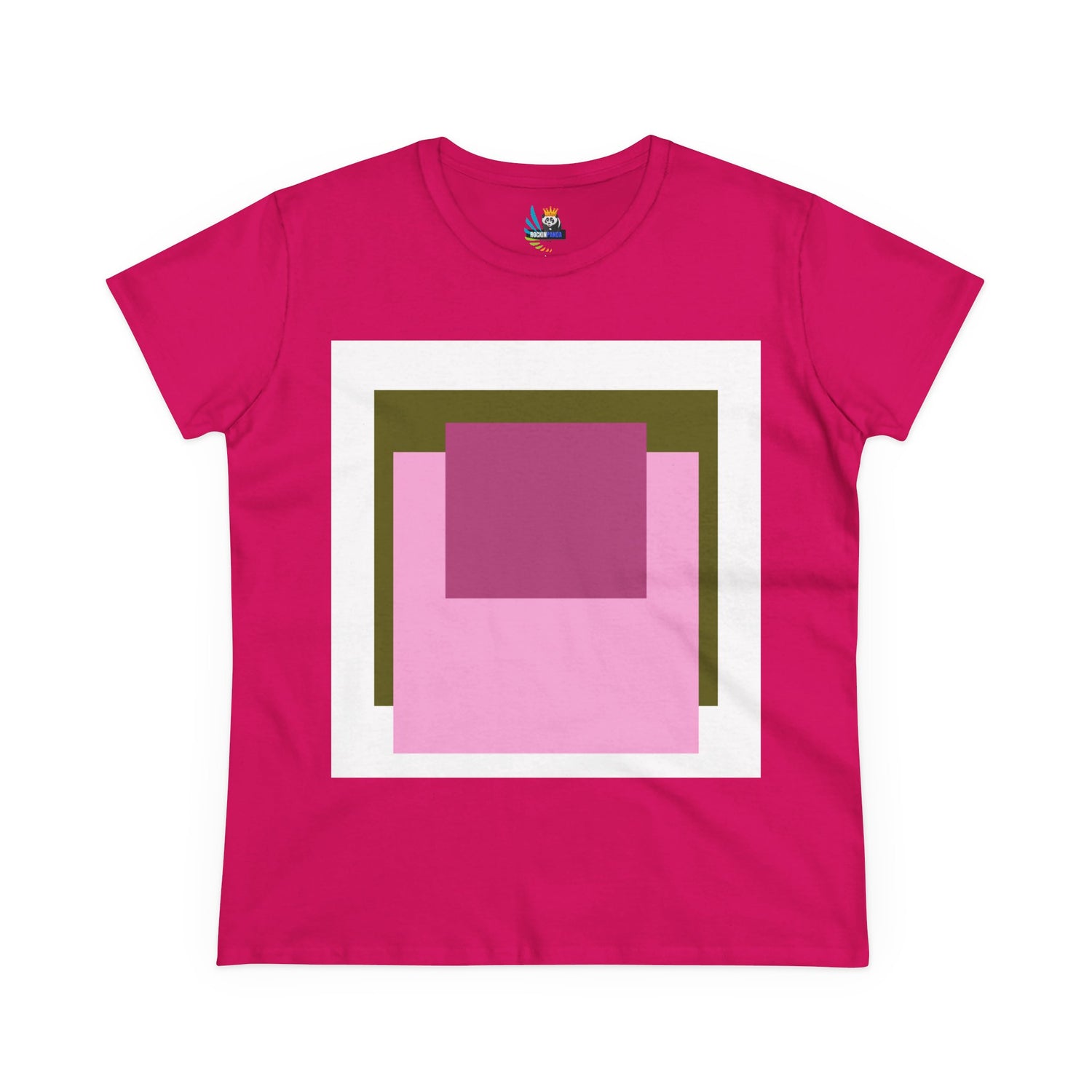 T-Shirt - Pink Rose Granny Quadruple Square Women&