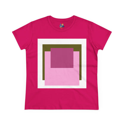 T-Shirt - Pink Rose Granny Quadruple Square Women&