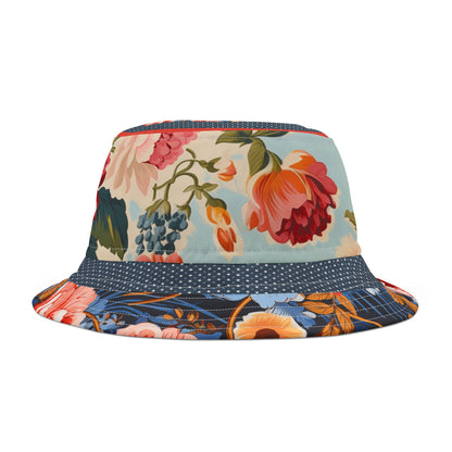 Lauren Ashley English Rose Floral Vibrant Bucket Hat