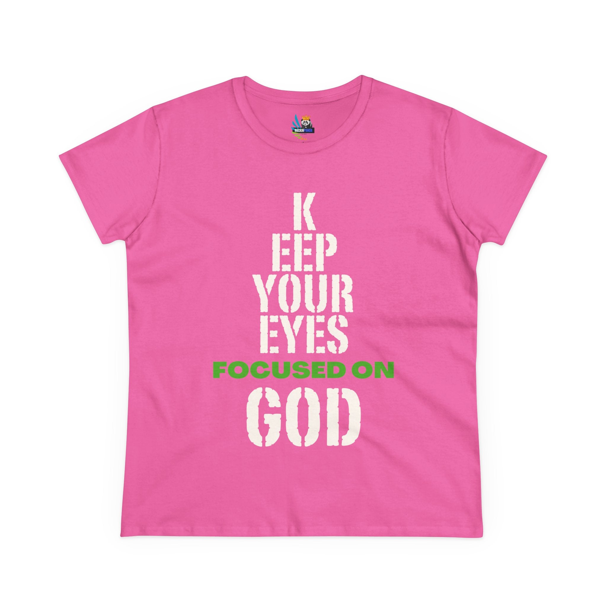 Keep Your Eyes Focused on God  Midweight Cotton Tee - Faith Based Tee