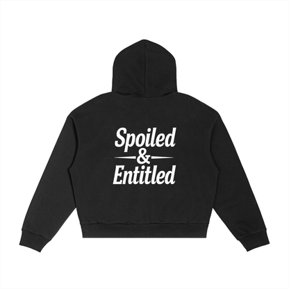 Spoiled &amp;  Entitled™ + STL Contrast Plaid Boxy Zip Hoodie