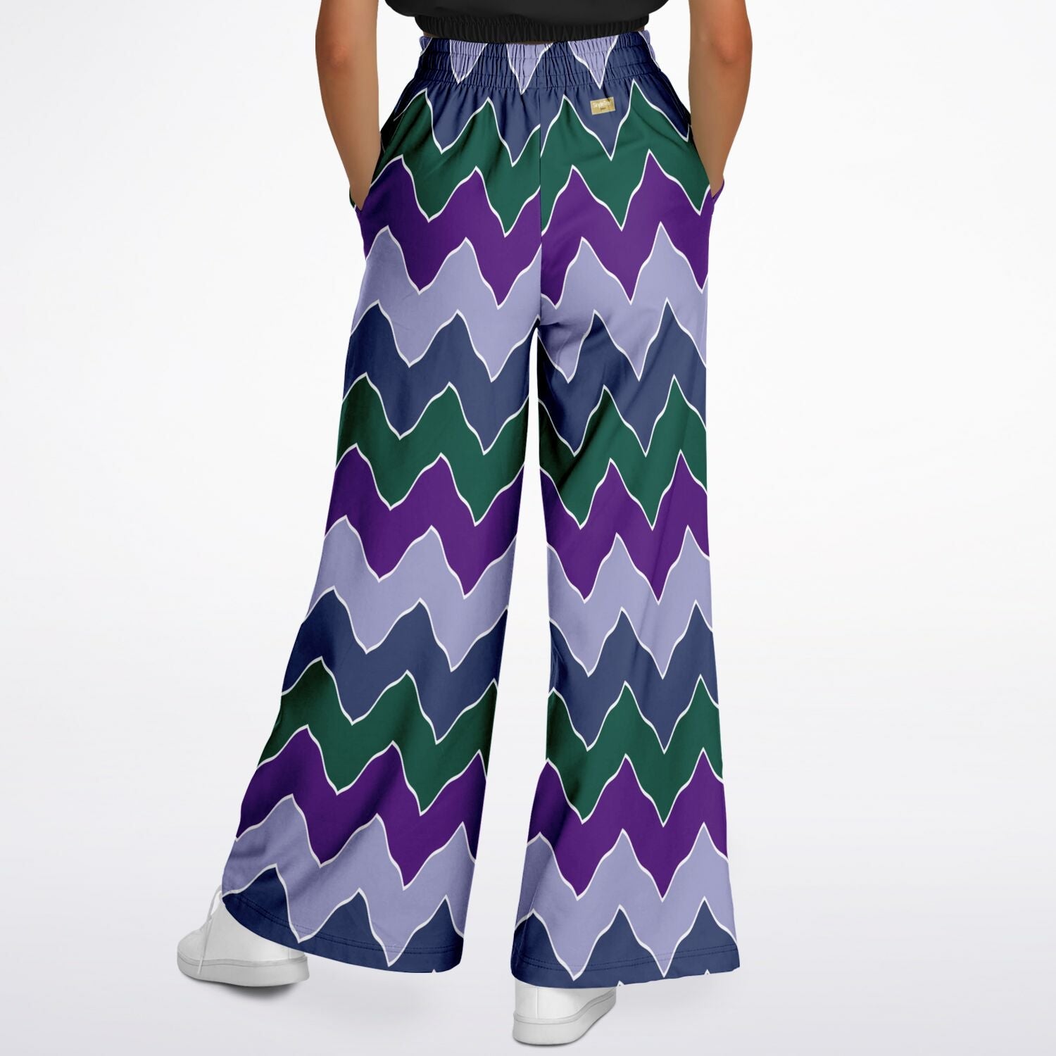 Purple Crush Chevron Flame Stripe Eco-Poly Wide Leg Pants