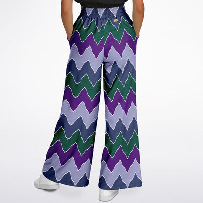 Purple Crush Chevron Flame Stripe Eco-Poly Wide Leg Pants