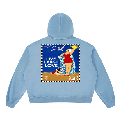 Live Laugh Love Sutro Baths San Francisco Unisex Boxy Vintage Washed Hoodie