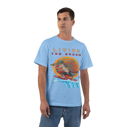 Living the Dream Dinosaur Surfer Heavyweight Tee