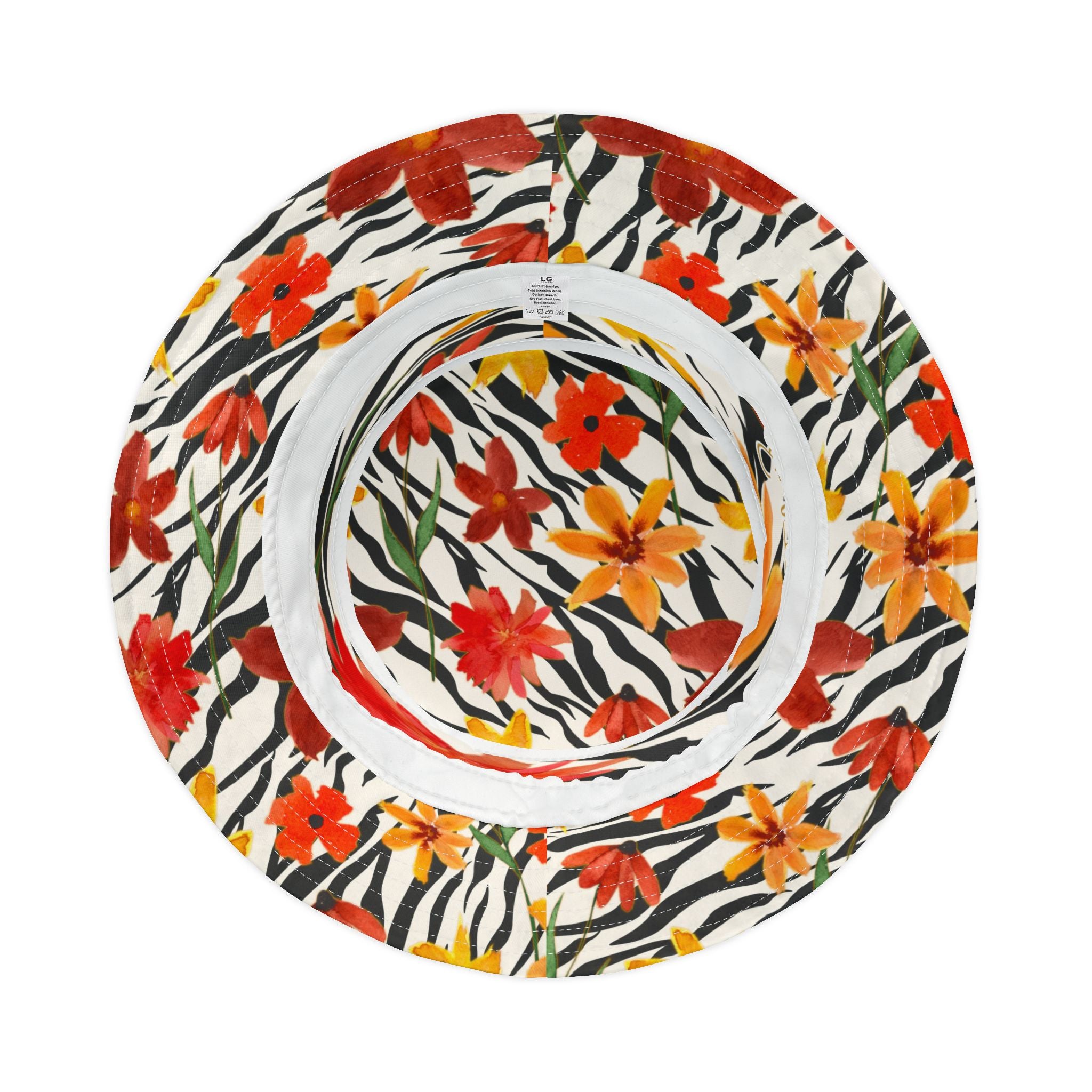 Meet Me in Tangiers Zebra Floral Stripe Vibrant Bucket Hat