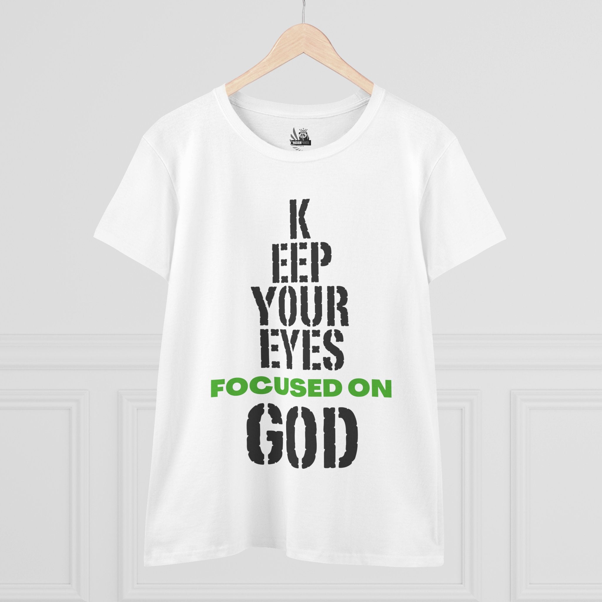 Keep Your Eyes Focused on God  Midweight Cotton Tee - Faith Based Tee
