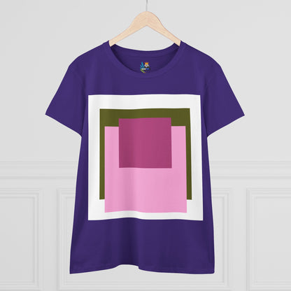 T-Shirt - Pink Rose Granny Quadruple Square Women&