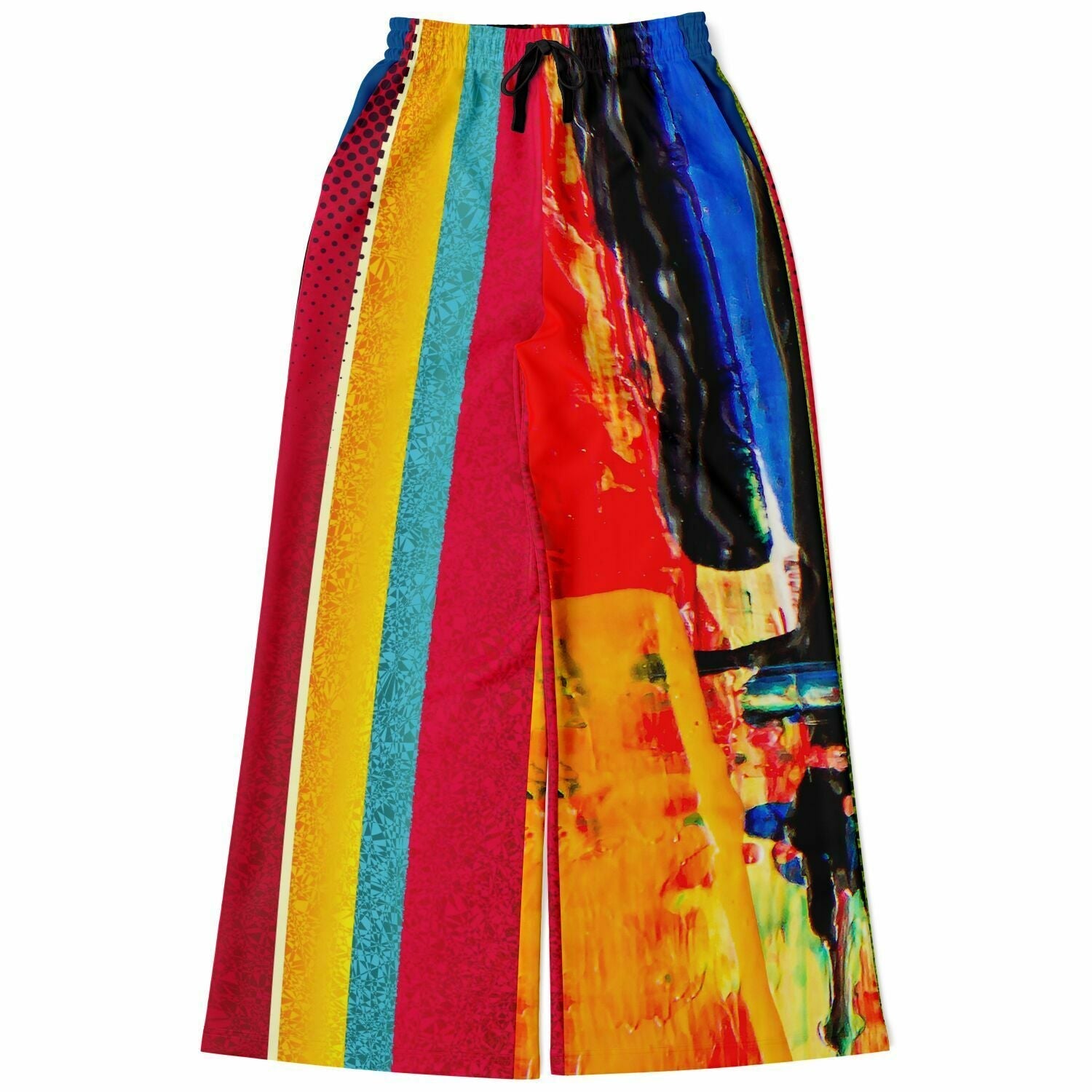 Esplanade Abstract and Colorblock Striped Eco-Poly Wide Leg Pants