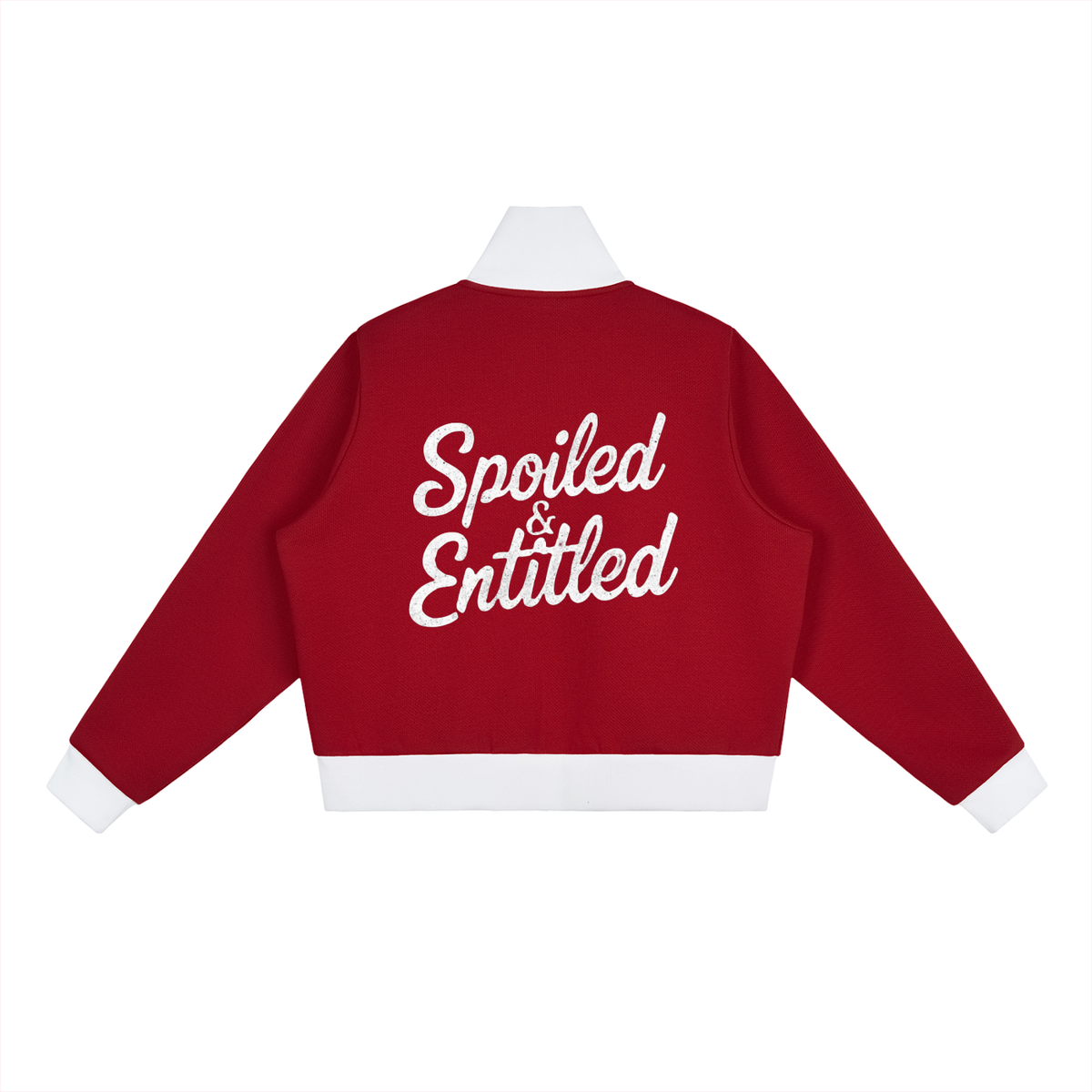 Spoiled &amp;  Entitled™ + STL Contrast Side Stripe Fleece Cropped Track Jacket