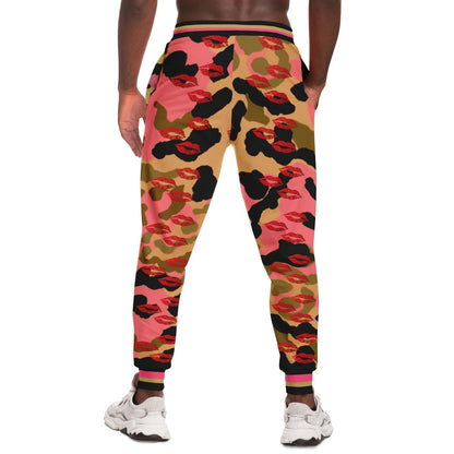 Lips on You Pink Eco-Poly Camo Unisex Joggers