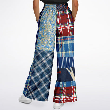 Andromeda Blue Hobo Patchwork Print Eco-Poly Wide Leg Pants
