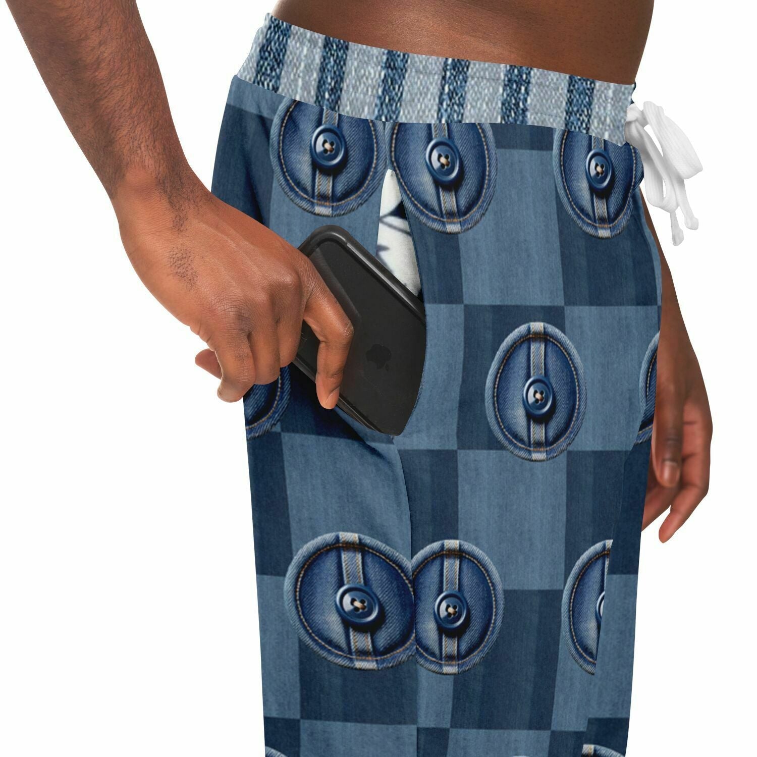 Denim Junction Checkerboard Print Eco-Poly Unisex Joggers