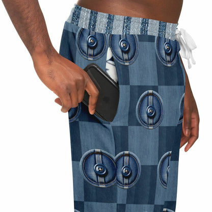 Denim Junction Checkerboard Print Eco-Poly Unisex Joggers