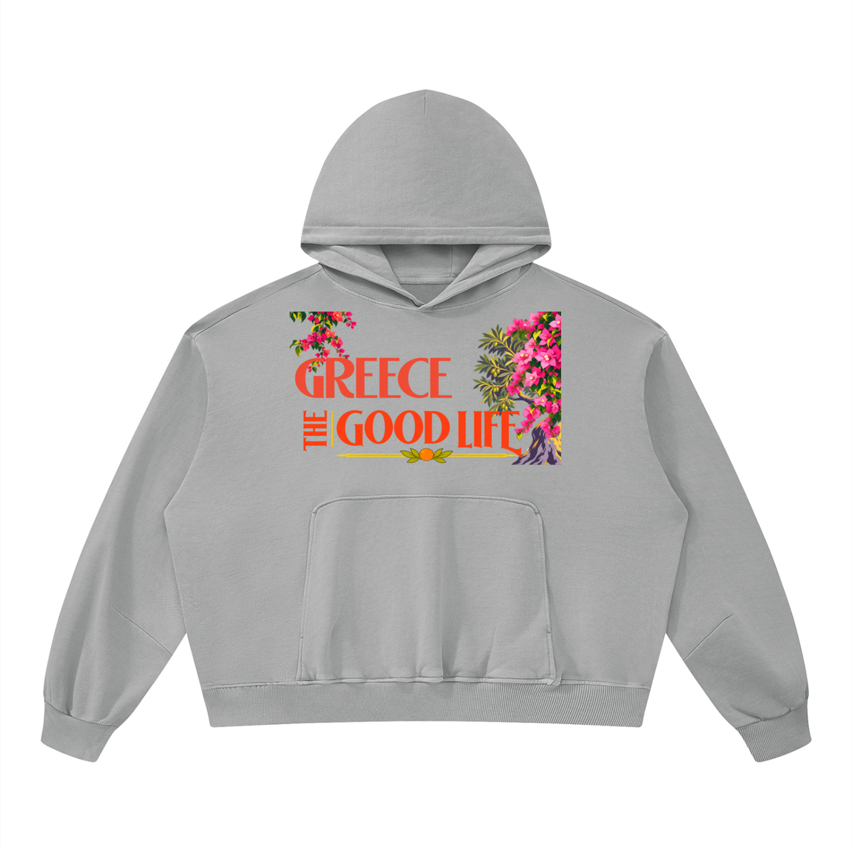 Greece - The Good Life Unisex Boxy Vintage Washed Hoodie