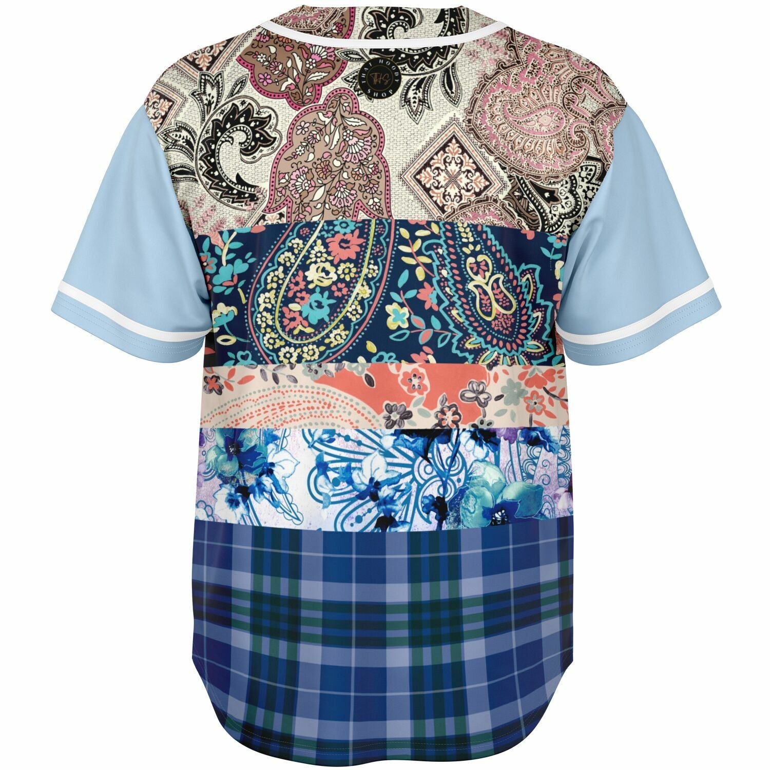 Dolores Park Paisley Print Short Sleeve Eco-Poly Baseball Jersey