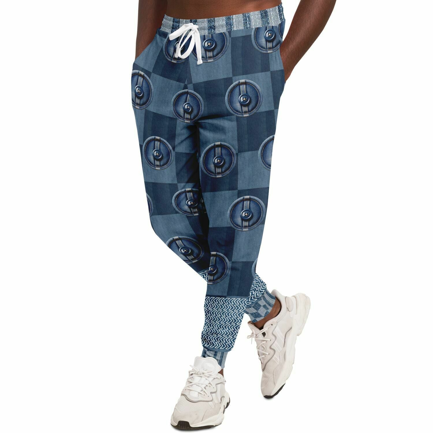 Denim Junction Checkerboard Print Eco-Poly Unisex Joggers