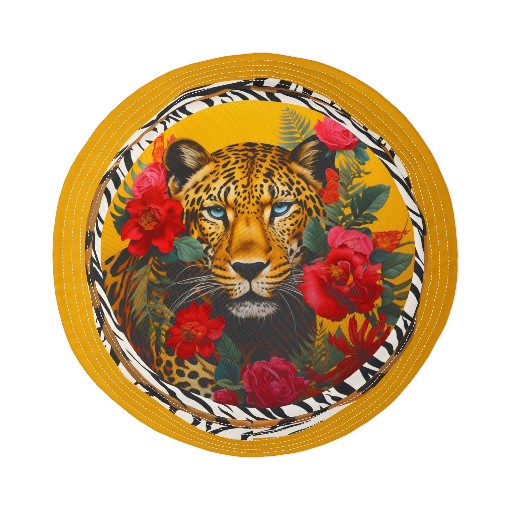 Leopard in Bloom Floral Vibrant Bucket Hat