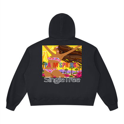 Here Comes the Sun Palm Springs Unisex Boxy Vintage Washed Hoodie