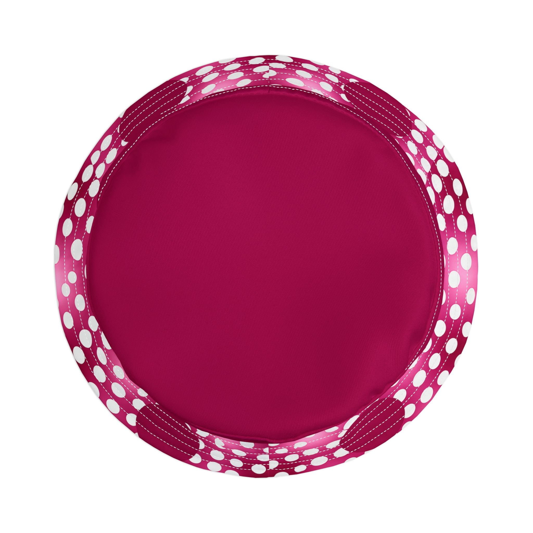 Pink Snowballs in Abstract Polka Dots Vibrant Bucket Hat
