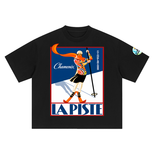 La Piste Faire du Ski Chamonix Boxy Oversized Unisex T-Shirt
