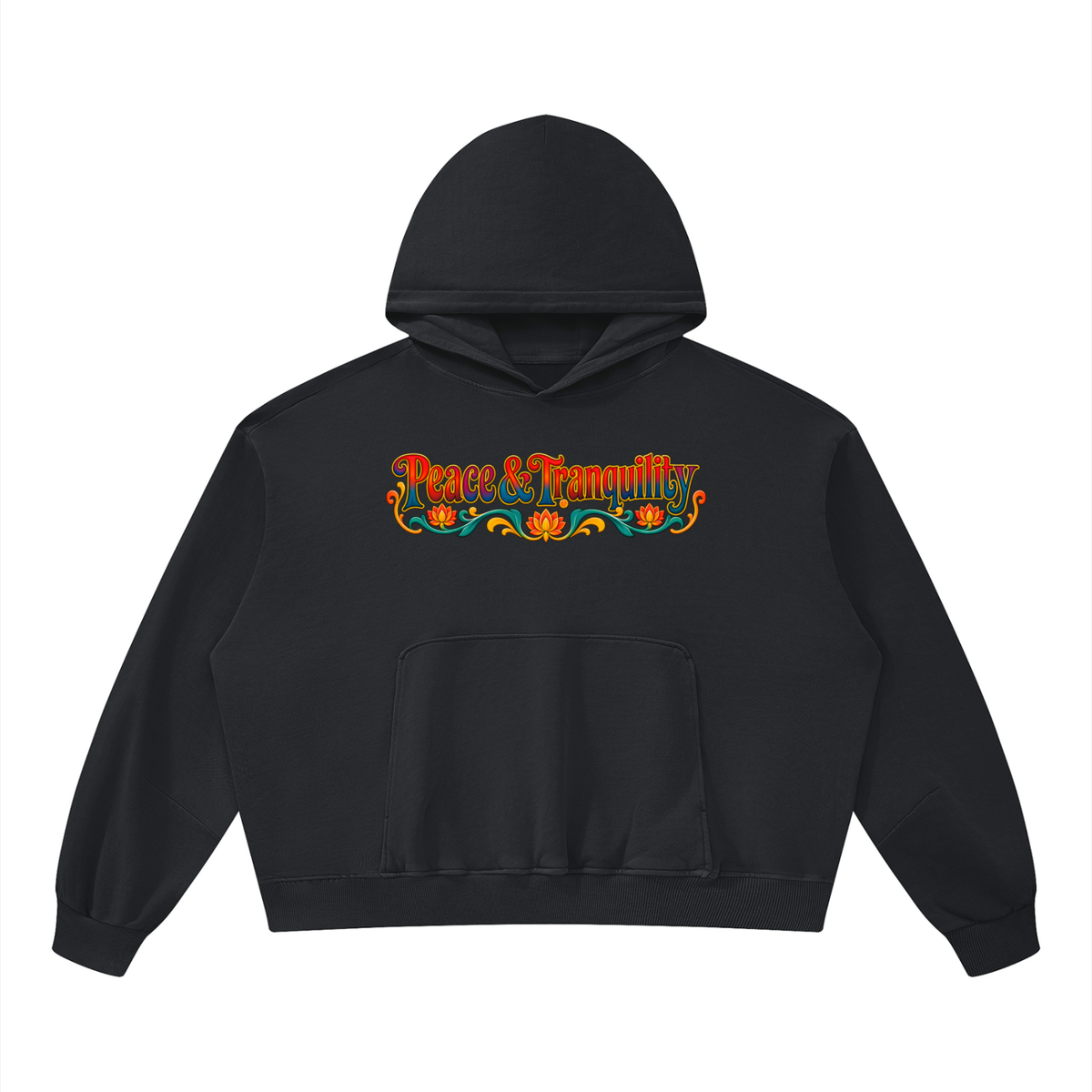 Peace &amp; Tranquility Elephant Unisex Boxy Vintage Washed Hoodie