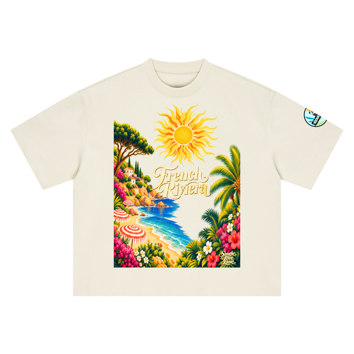 French Riviera Boxy Oversized Unisex T-Shirt