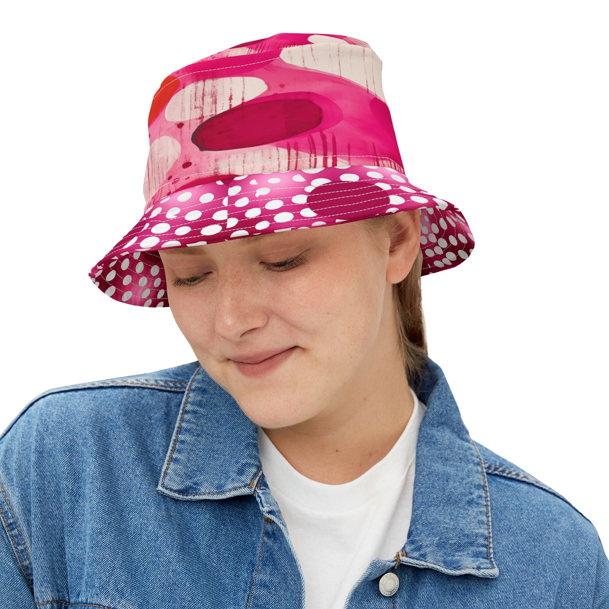 Give Me Strength in Abstract Polka Dot Vibrant Bucket Hat