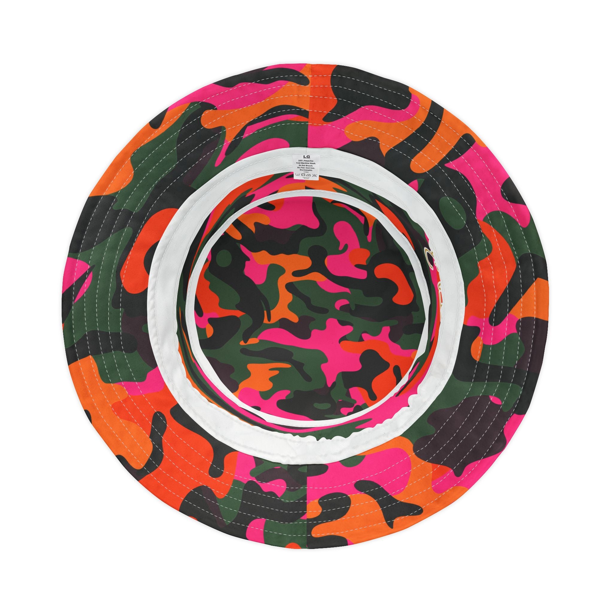 Just a Monday Dayglo Camouflage Polka Dot Vibrant Bucket Hat