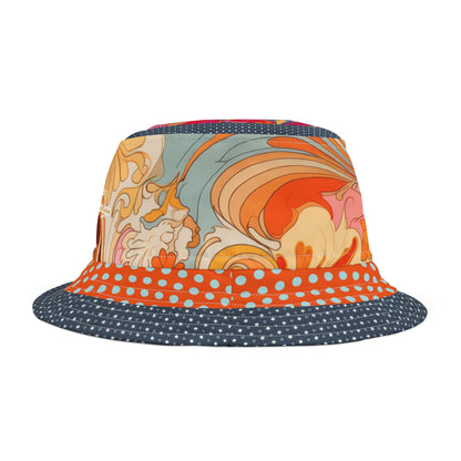 Retro Daisy Marmalade Swirl  Vibrant Bucket Hat