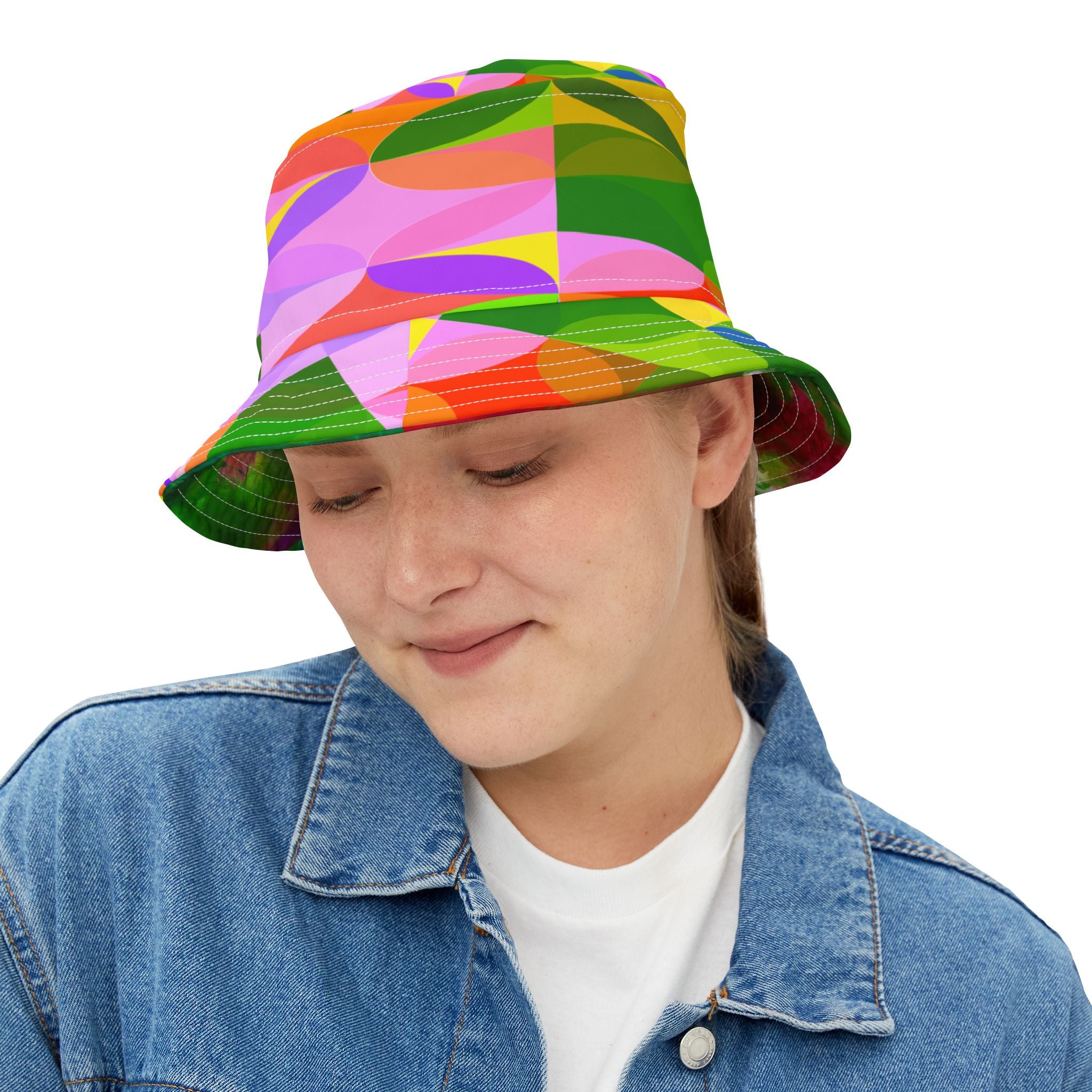 Trefoil in Rainbow Geo Vibrant Bucket Hat