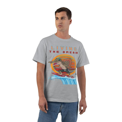 Living the Dream Dinosaur Surfer Heavyweight Tee