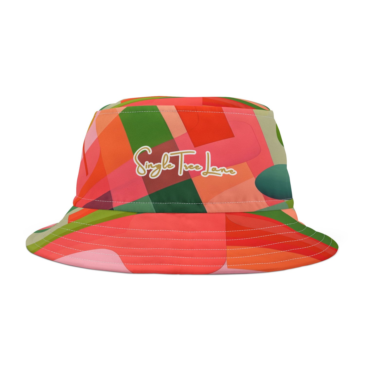 Futuristic Abstract Geo Stripe Vibrant Bucket Hat