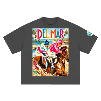Del Mar Off to the Races Boxy Oversized Unisex T-Shirt
