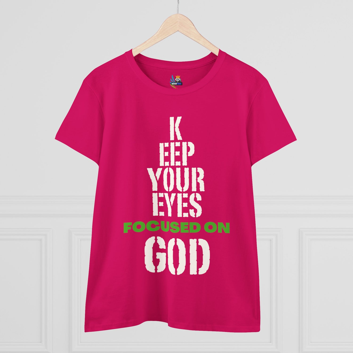 Keep Your Eyes Focused on God  Midweight Cotton Tee - Faith Based Tee