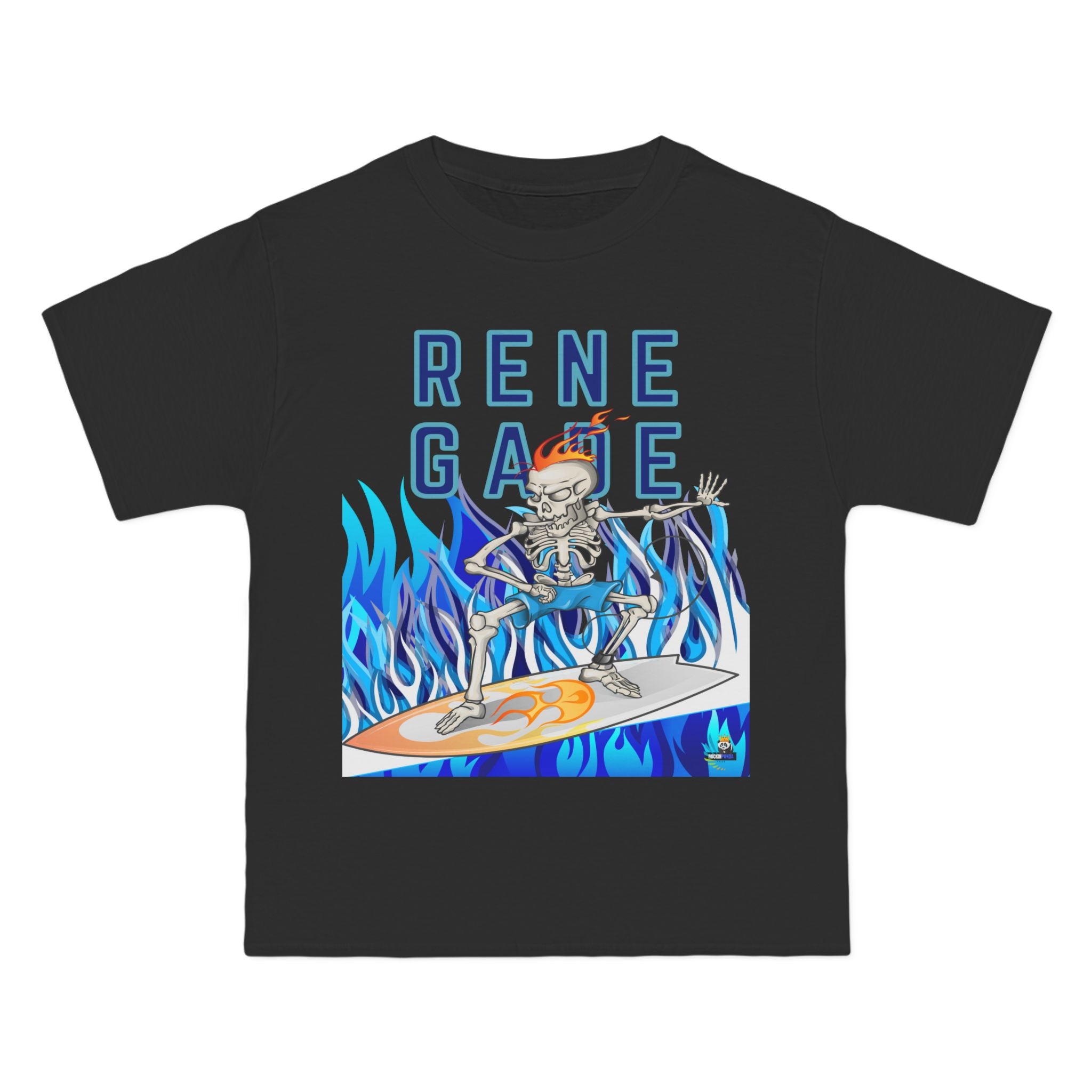 Renegade Skeleton Surfer Blue Flame Edition Heavyweight Tee