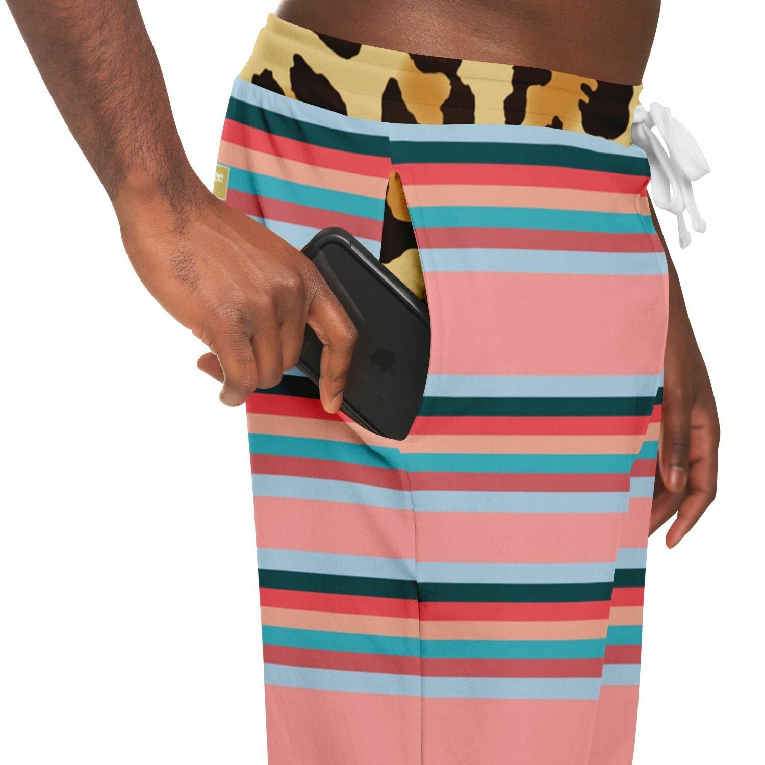 Blue Dragonfly Pink Striped Eco-Poly Unisex Joggers