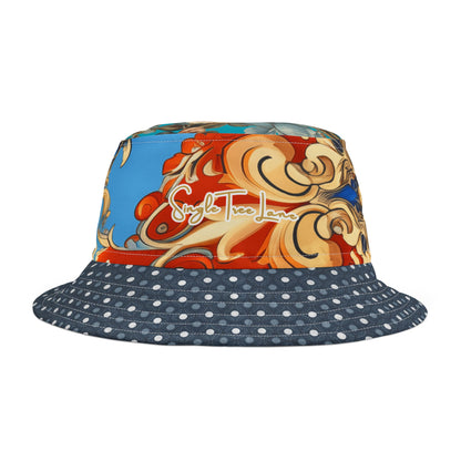 Foulard Rose Reverie Polka Vibrant Bucket Hat