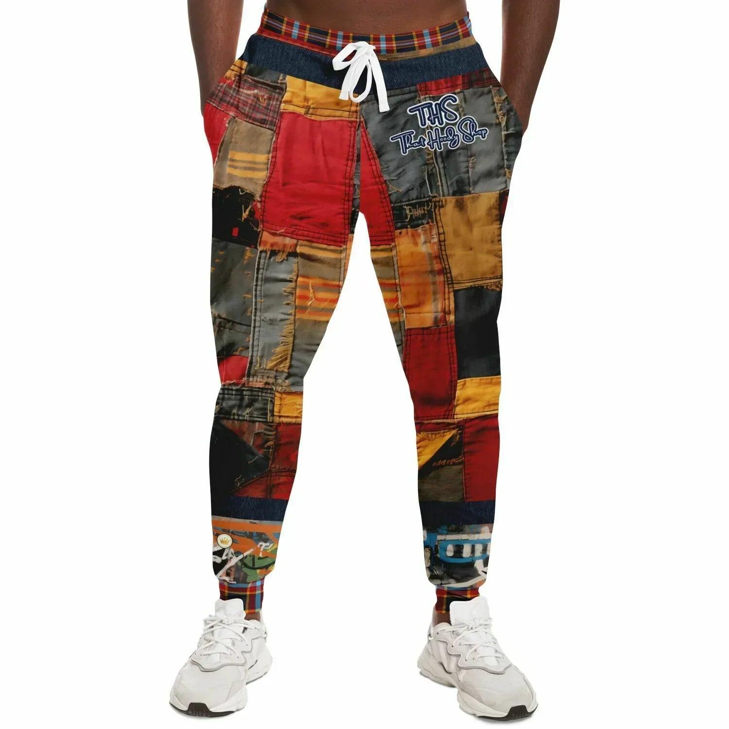 Bastion of Glory Denim Print Patchwork Eco-Poly Unisex Joggers