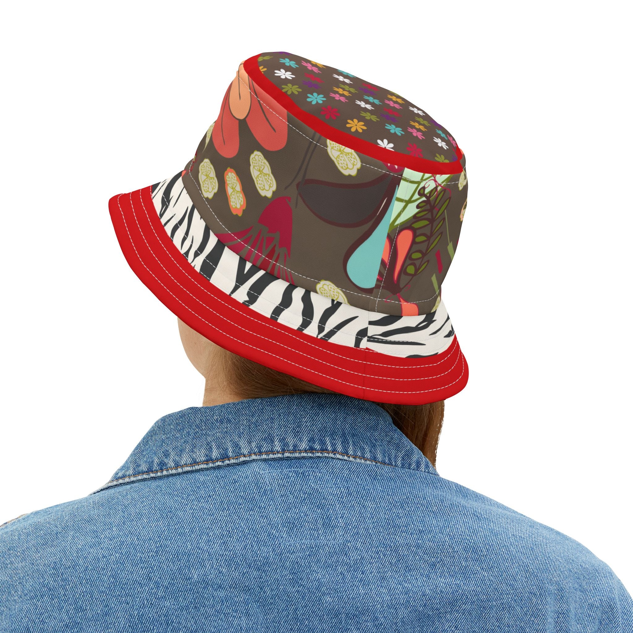Partridge in a Pear Tree Hippie Floral Vibrant Bucket Hat
