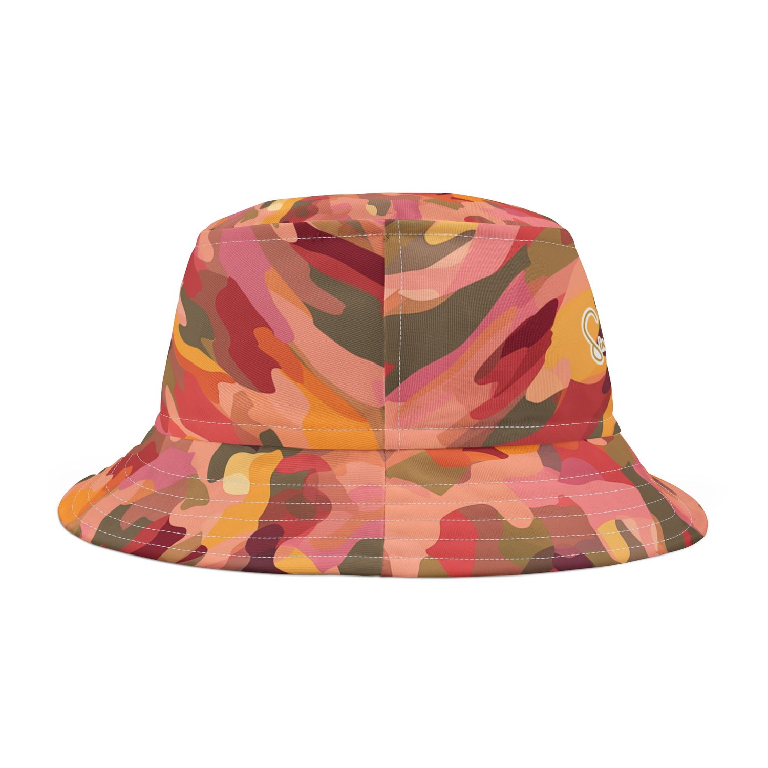 Orange Crush Groove Abstract Camo Vibrant Bucket Hat