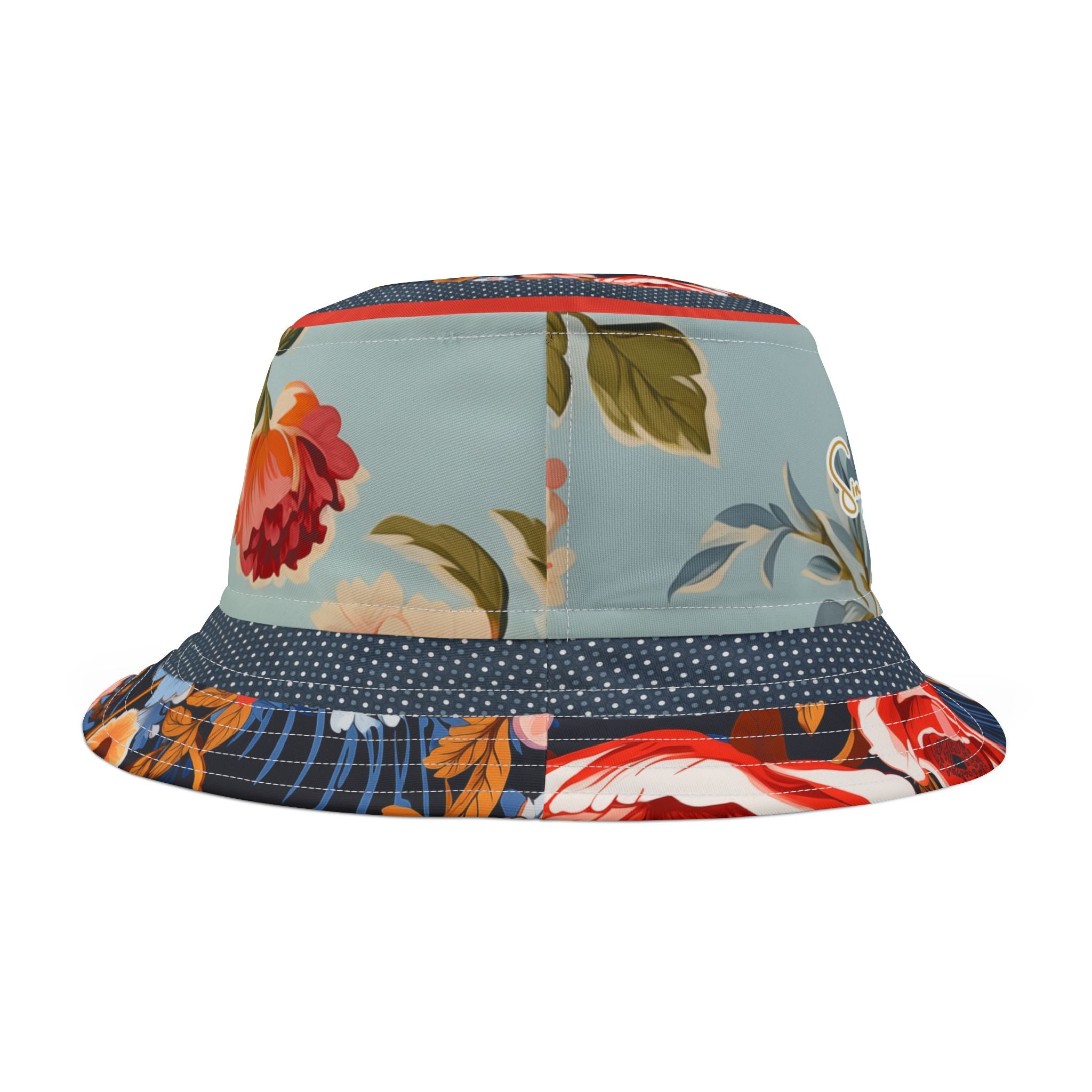 Lauren Ashley English Rose Floral Vibrant Bucket Hat