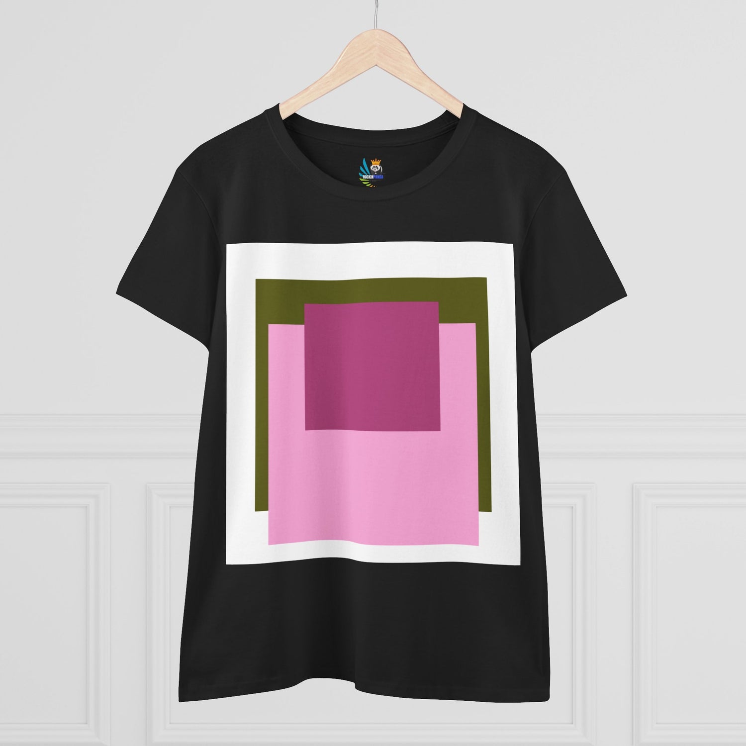 T-Shirt - Pink Rose Granny Quadruple Square Women&
