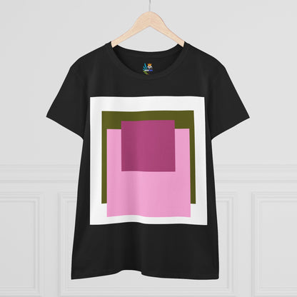T-Shirt - Pink Rose Granny Quadruple Square Women&